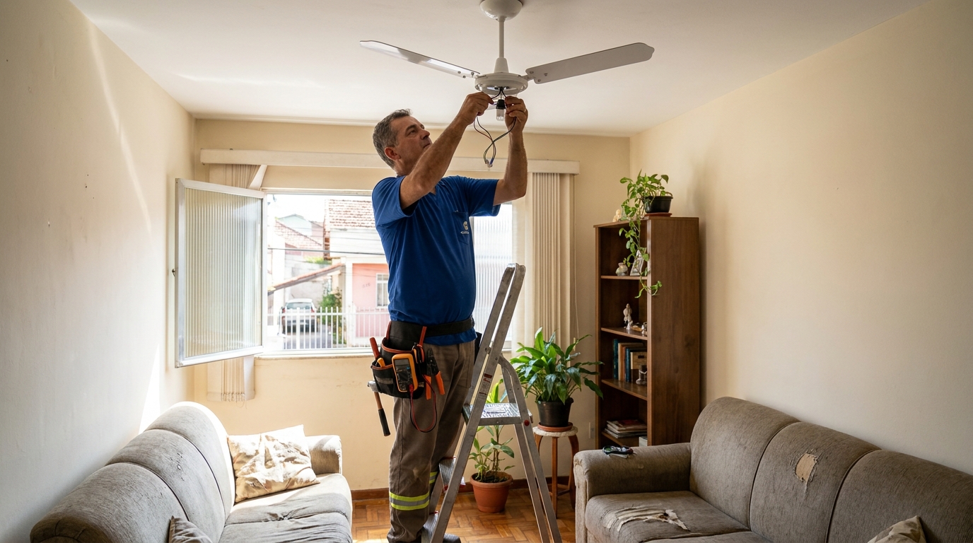 Instalacao de ventilador de teto em São Carlos‑SP